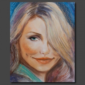 portrait aux pastels